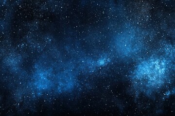 Vibrant blue nebula and star field in deep space