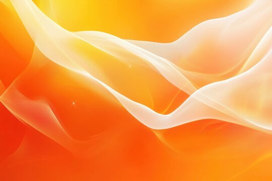 Abstract flowing orange and yellow light waves