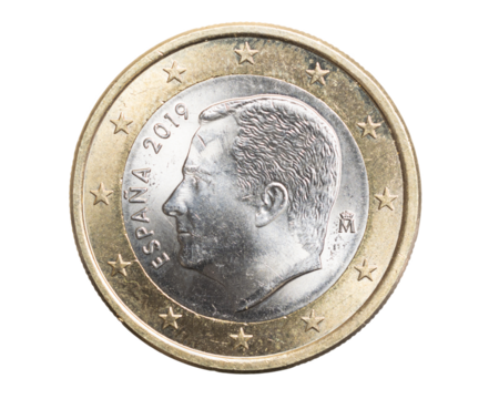 one euro coin on a white isolated background - Powered by Adobe