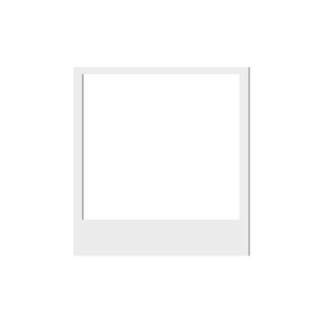Vintage Polaroid instant photo frame isolated on transparent background, minimal white square mockup for photography, album, or memory project