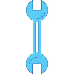 Light Blue Wrench Icon on Transparent Background Simple Vector Illustration Tool Symbol for Repair and Construction