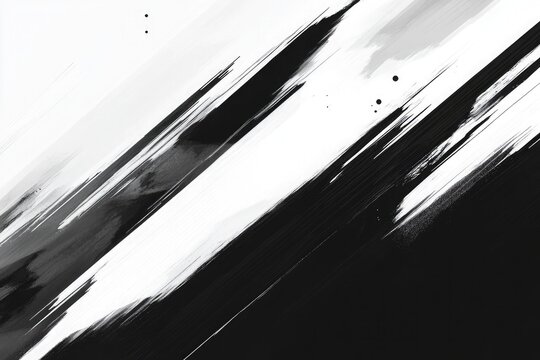 Abstract black and white brush strokes diagonal texture background - Powered by Adobe