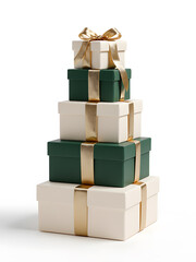 Obraz premium A Stack of Modern and Elegant Wrapped Gift Boxes
