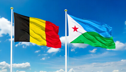 ベルギーの国旗とジブチの国旗(Belgium flag & Djibouti flag.)
