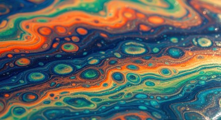 Abstract swirling paint texture with vibrant colors