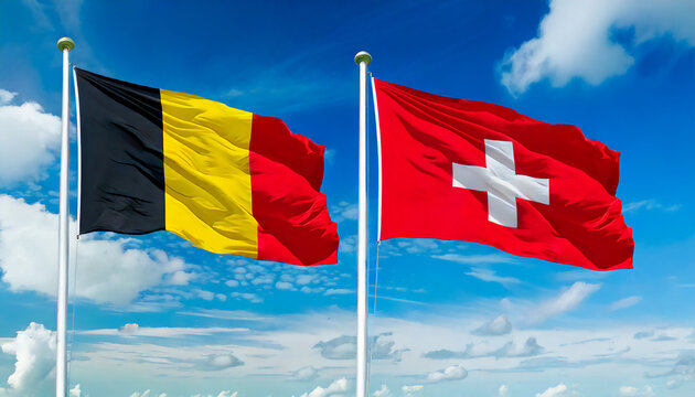 ベルギーの国旗とスイスの国旗(Belgium flag & Switzerland flag.)
