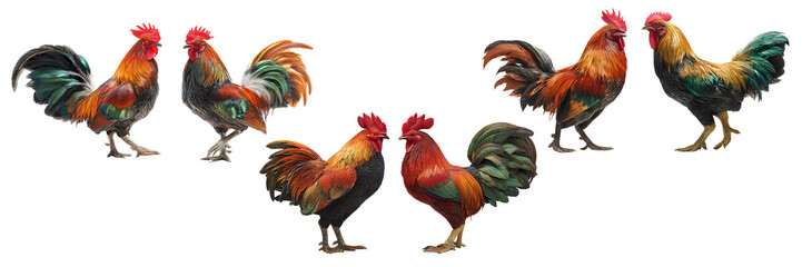 Fototapeta premium Colorful Poultry Art with Symmetry and Character