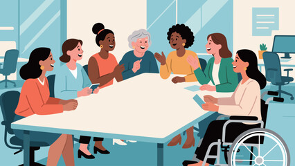 Diverse Women Collaborating in a Professional Meeting