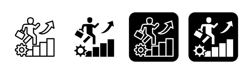 Career Icon Line and Black Fill Style Collection