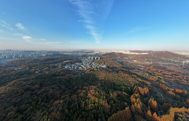 하늘에서 본 아름다운 가을 풍경