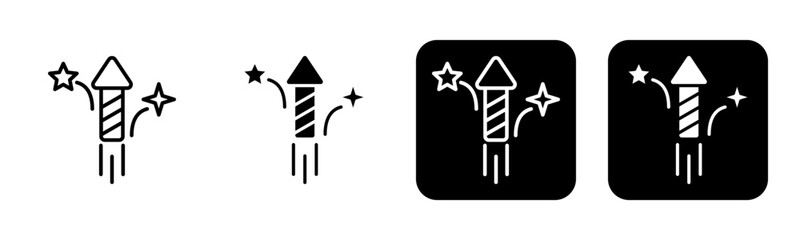Fireworks Icon Line and Black Fill Style Collection