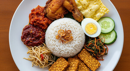 Delicious Lontong Kari with Tempe and Boiled Egg &ndash; Traditional Indonesian Dish