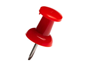 A red office supply tool with a pointed metal end