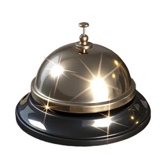 Elegant brass hotel reception bell with polished gleam, ready to summon prompt service for discerning guests and seamless hospitality experiences.