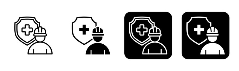 Work Safety Icon Line and Black Fill Style Collection
