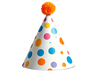 Festive cone hat with colorful polka dots