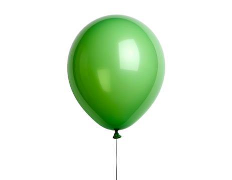Glossy green balloon floats, party, celebration, joy