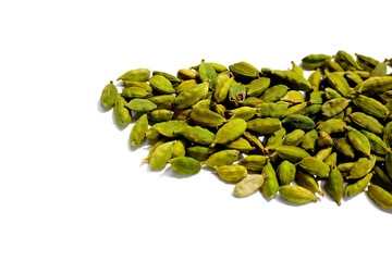 Green cardamom pods with aromatic and medicinal benefits.