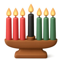 Kwanzaa Kinara with Colorful Candles Symbolizing Celebration and Cultural Unity