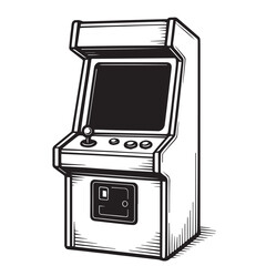 A modern vector artwork showing a vintage arcade game machine on a wall, crafted with smooth lines and old school design features that celebrate classic gameplay and retro aesthetics.