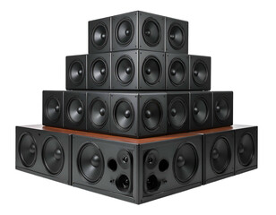 Stacked audio enclosures with large drivers