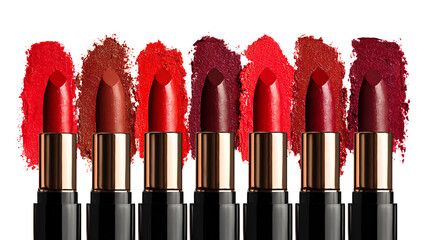 Red Lipstick Shades Collection with Smear Texture