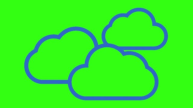minimalist blue cloud symbol animation 