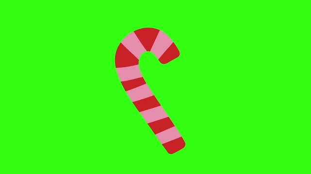 Candy cane animation on green screen
