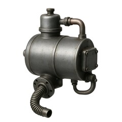 Vintage Industrial Pressure Regulator Isolated on White Background