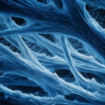 Mycelium fibers are distributed throughout the tissue spaces of the animal's fur, giving a distinct bio-lab feel.