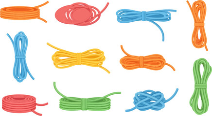 Colorful Coiled Rope Ties Set in Bright Colors for Craft and Decorative Use