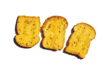 Delicious crispy garlic bread slices