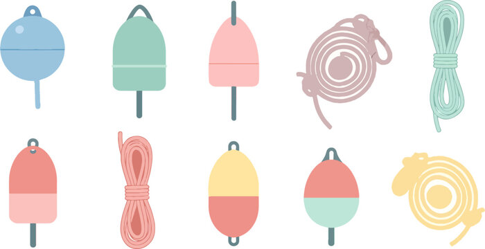 Colorful Children's Jump Ropes and Bouncing Balls Set in Pastel Colors