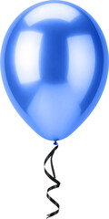 3D Blue Balloon PNG in Transparent Background