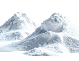 Piles of textured powder resembling snow-capped peaks