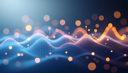 Digital Technology Abstract Network Data Wave Futuristic Growth Science Concept