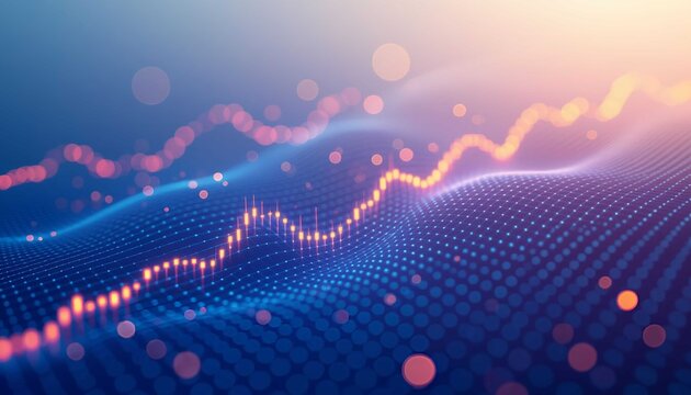 A futuristic digital wave representing financial data analysis