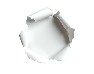 Torn paper revealing a white void