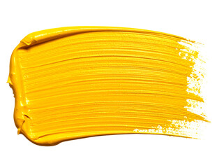 Textured yellow paint stroke on black