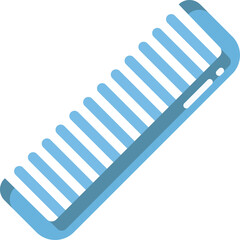 Light Blue Plastic Comb with Widely Spaced Teeth on a White Background