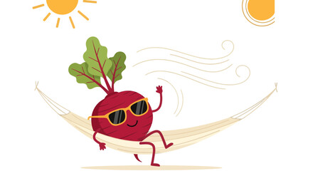 Relaxing Beetroot Enjoying Summer Sunshine While Lounging On A Hammock, Sunny Day