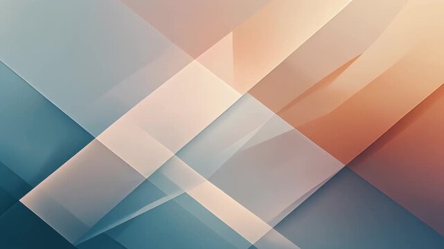 Dynamic abstract geometric animation with cool blue and warm peach tones creating a modern and sophisticated backdrop for presentations