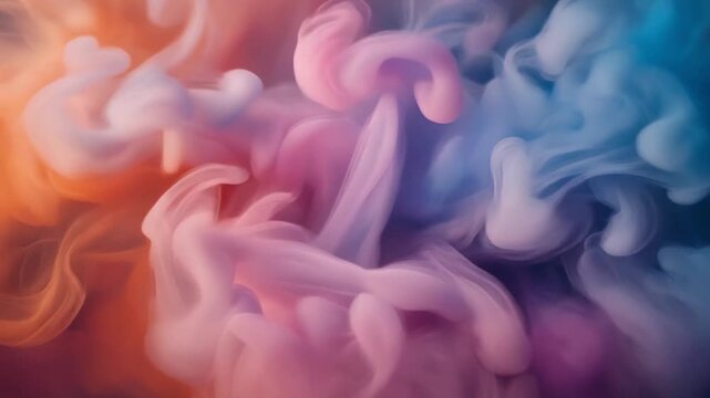 Abstract colorful smoke drifting dreamily, perfect for adding vibrant artistic flair to your projects, with smooth motion and mesmerizing color blends