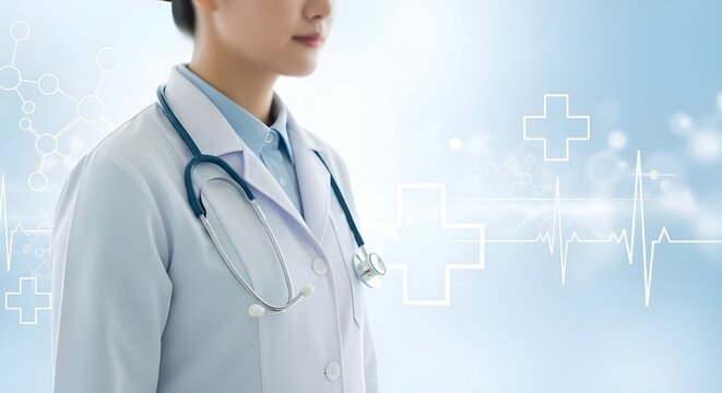 Doctor with Stethoscope in Healthcare Setting - Powered by Adobe
