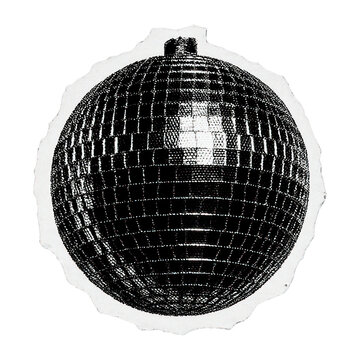 PNG Retro reflective disco sphere illustration.
