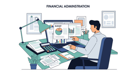 Naklejka premium Financial Administration and Business Analysis.