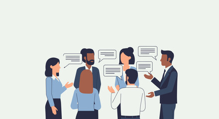 Obraz premium Diverse group of professionals engaged in a lively discussion.