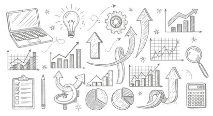 Business Growth and Financial Analysis Icons Collection.