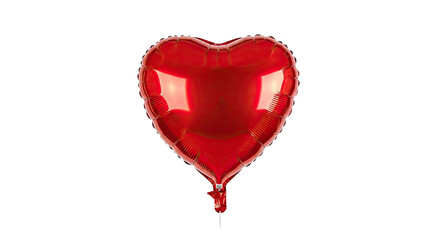 A glossy red heart-shaped foil balloon with bright, shiny reflections, symbolizing love and romance for Valentine's Day or a special celebratory event