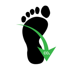 Carbon Footprint Reduction Icon, Simple Icon Vector Design, best used for presentation, application, web and banner
